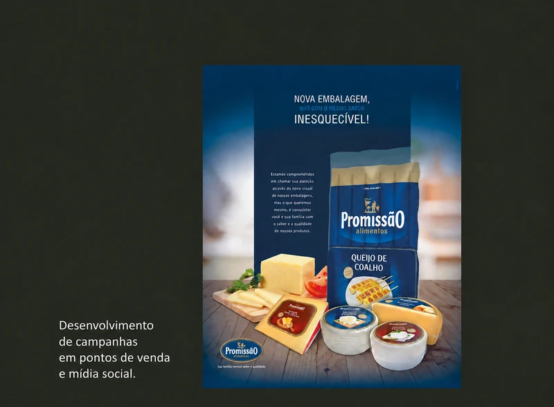 Campanha de produtos da Promissão Alimentos aplicada ao ponto de venda e à comunicação