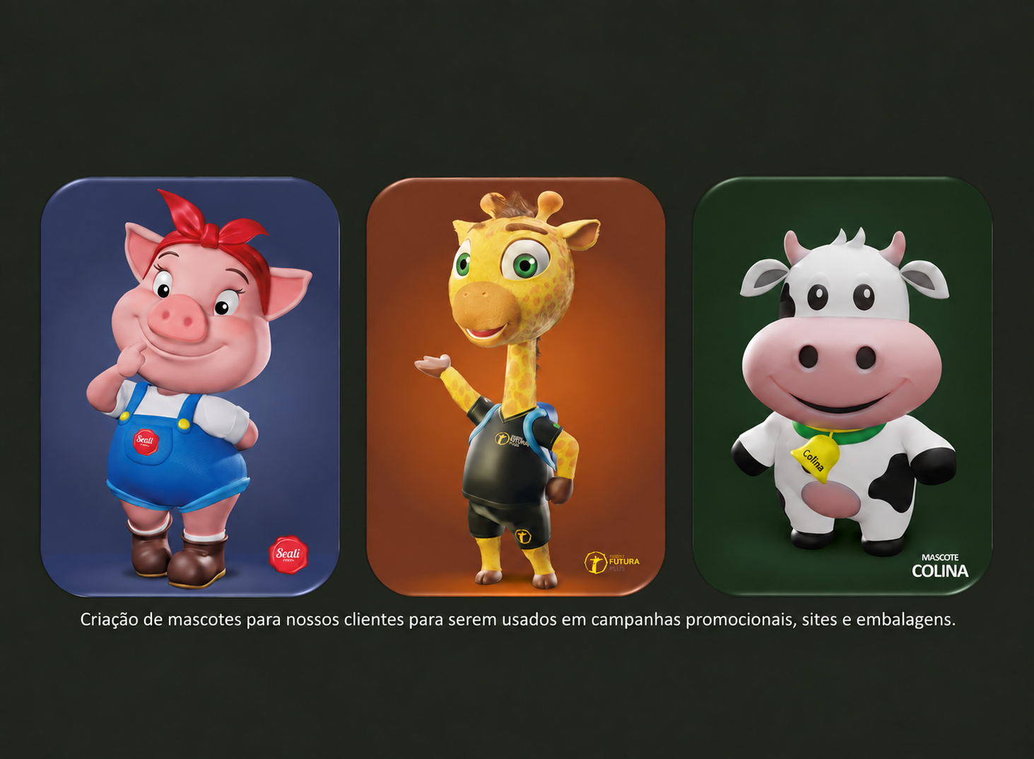 Mascotes criados para Seali, Futura e Colina